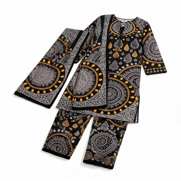 Black_Cotton_Printed_Kurta_Set_For_Women