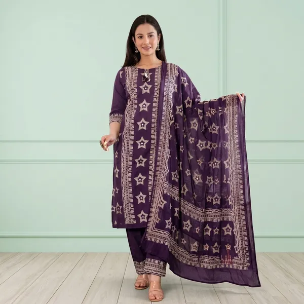 Purple_Cotton_Printed_Straight_Kurta_Set_For_Women