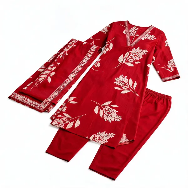 Red_Cotton_Printed_Straight_Kurta_Set_For_Women