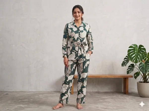 Green_Rayon_Cotton_Floral_Print_Coord_Set_For_Women