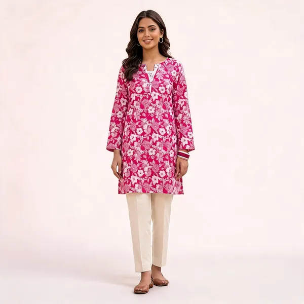 Pink_Pure_Cotton_Floral_Print_Straight_Kurta_For_Women