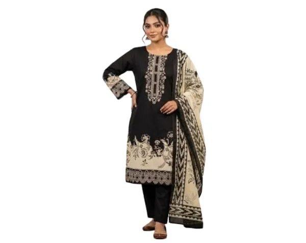 Black_And_Beige_Pure_Cotton_Printed_Pakistani_Suit_For_Women