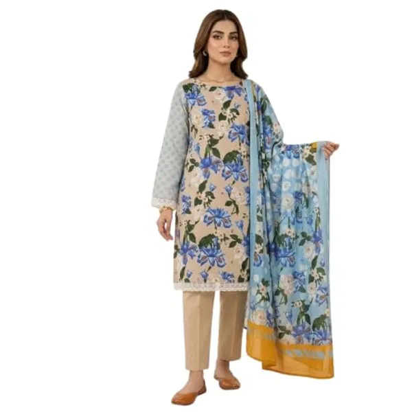 Blue_And_Beige_Pure_Cotton_Floral_Printed_Pakistani_Suit_For_Women