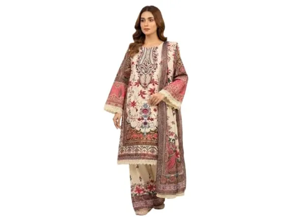 Brown_And_Beige_Cotton_Embroidered_Pakistani_Suit_For_Women