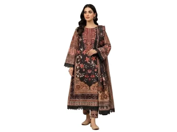 Black_And_Red_Cotton_Embroidered_Pakistani_Suit_For_Women
