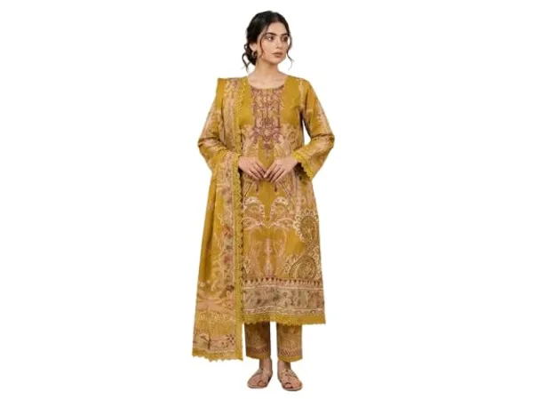 Yellow_And_Red_Cotton_Embroidered_Paisley_Pakistani_Suit_For_Women