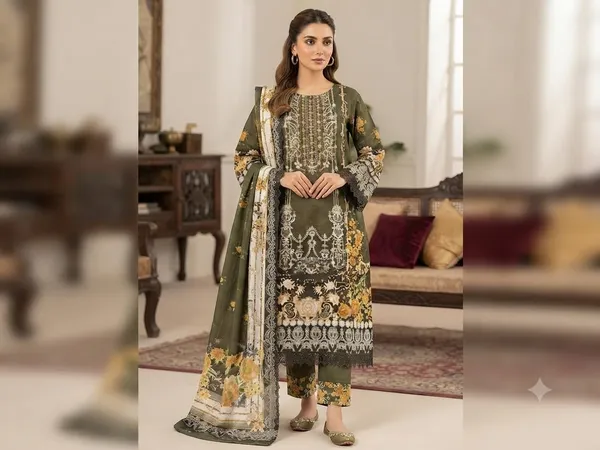 Black_And_Beige_Cotton_Embroidered_Pakistani_Suit_For_Women