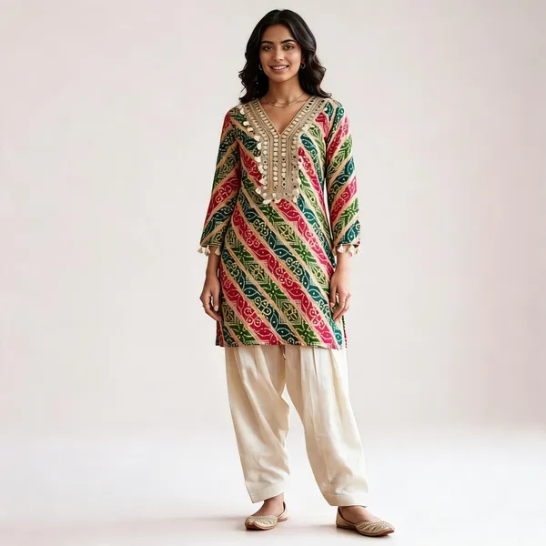 Multicolor_Rayon_Cotton_Printed_Kurta_Set_For_Women