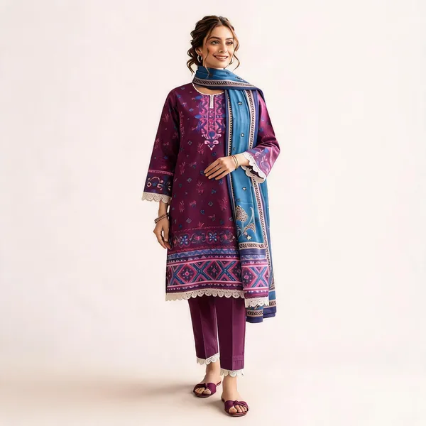 Purple_Pure_Cotton_Printed_Kurta_Set_For_Women