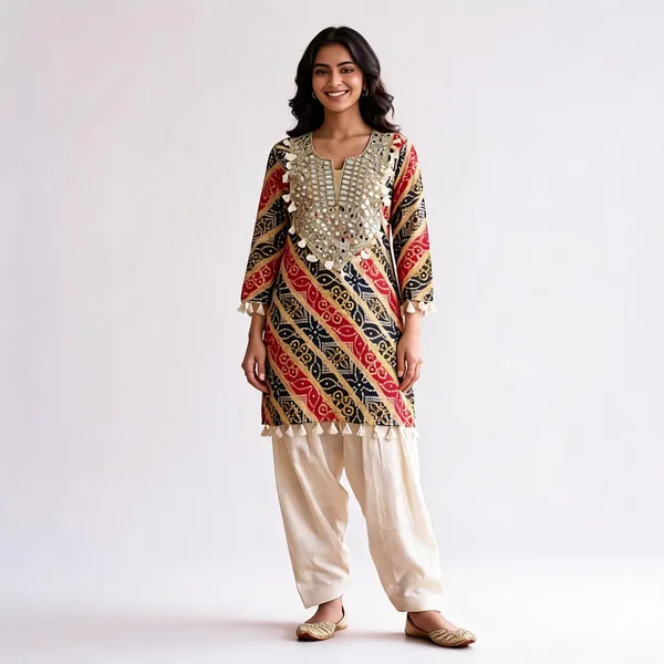 Multicolor_Rayon_Cotton_Printed_Kurta_Set_For_Women