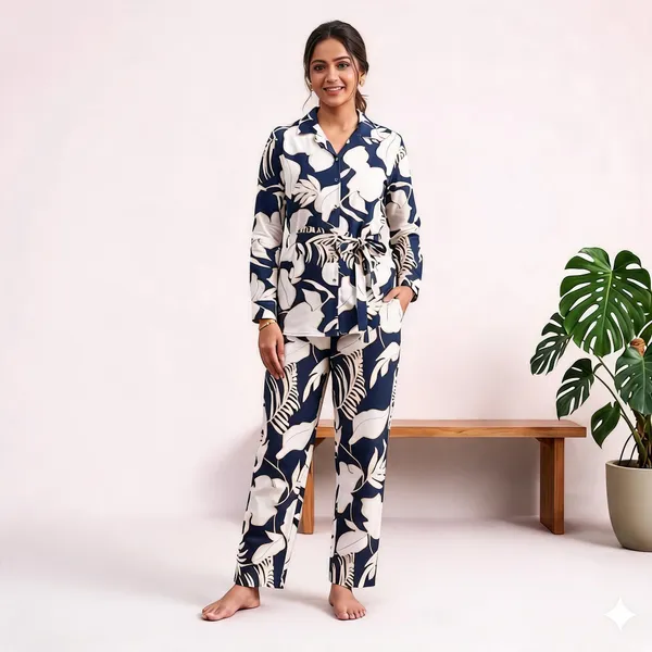 Navy_Blue_Rayon_Cotton_Relaxed_Fit_Floral_Print_Coord_Set_For_Women