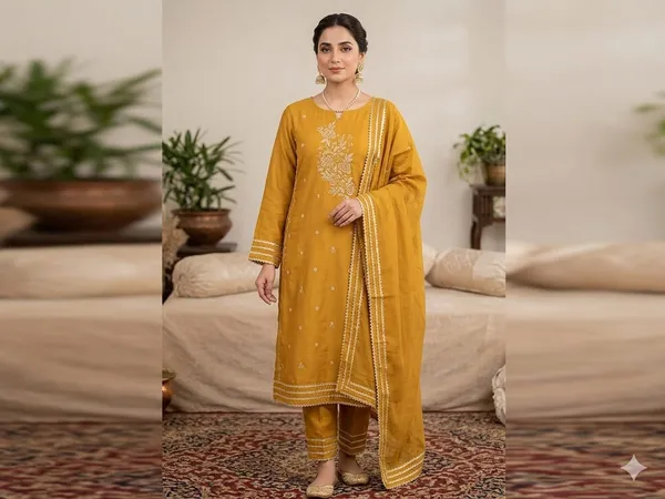 Party_wear_Embroidered_Glace_Cotton_Dress_Material_