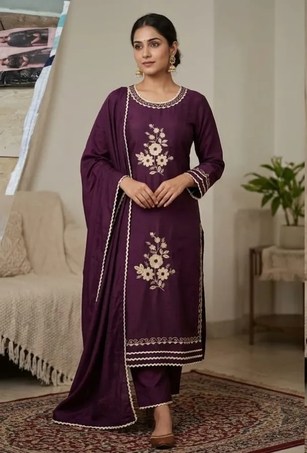 Party_wear_Embroidered_Glace_Cotton_Dress_Material_