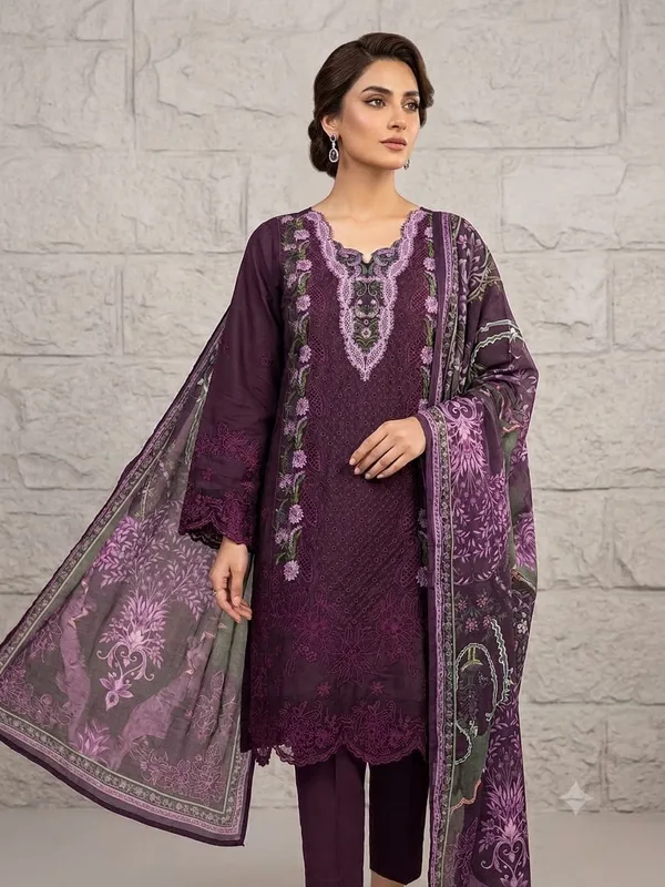 Pure_Cotton_Chikankari_Unstitched_Pakistani_embroidered_Suit