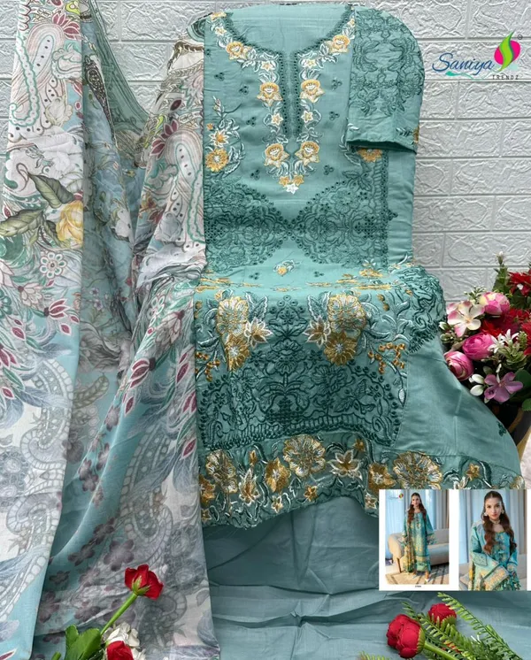 Pure_Cotton_Chikankari_Unstitched_Pakistani_embroidered_Suit_
