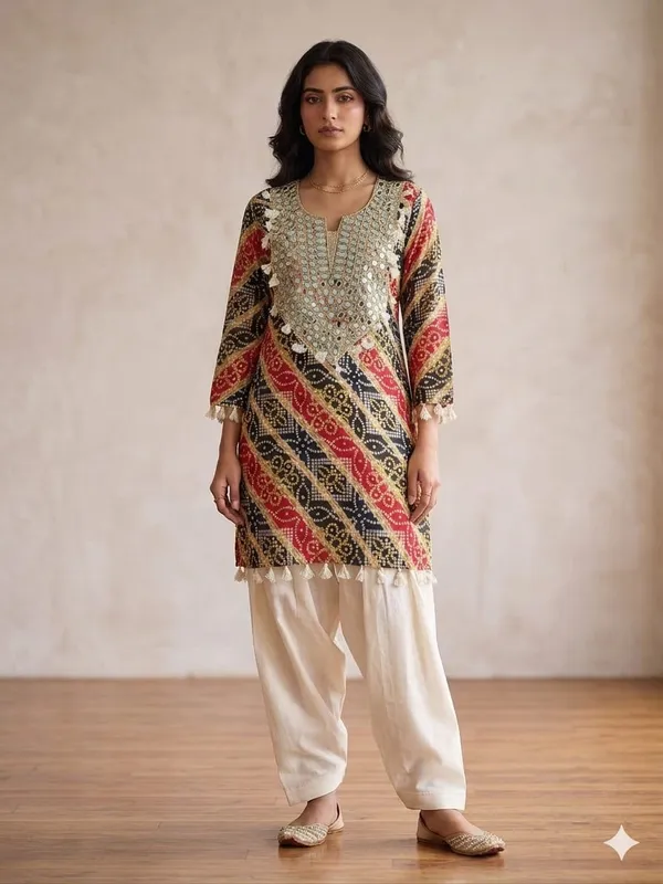 Multicolor_Rayon_Cotton_Printed_Kurta_Set_For_Women