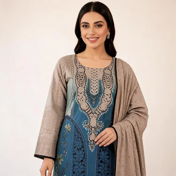 Blue_And_Beige_Pure_Cotton_Printed_Pakistani_Suit_For_Women