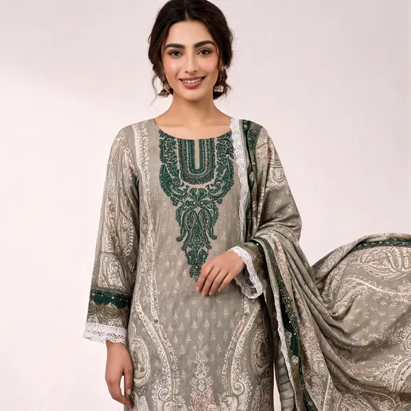 Grey_And_Green_Pure_Cotton_Paisley_Printed_Pakistani_Suit_For_Women