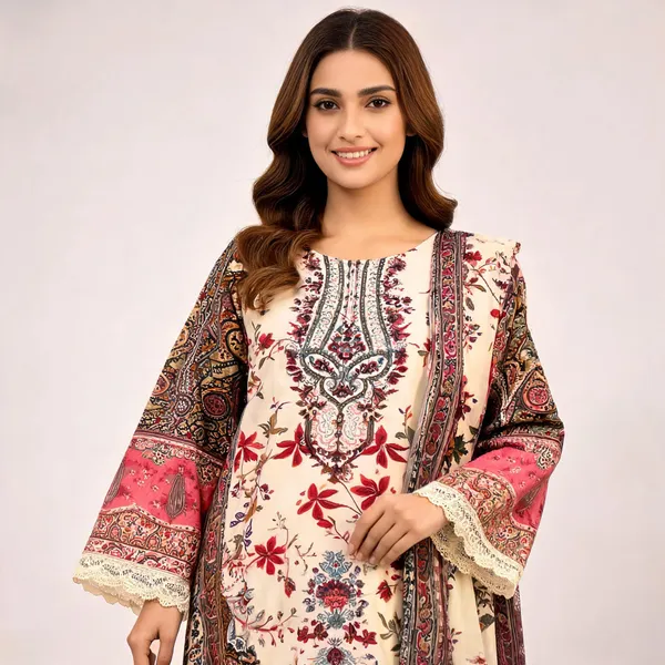 Brown_And_Beige_Cotton_Embroidered_Pakistani_Suit_For_Women