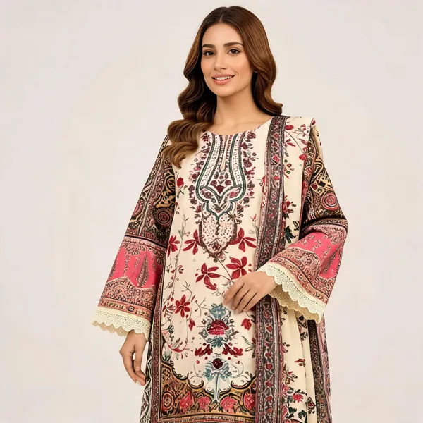 Brown_And_Beige_Cotton_Embroidered_Pakistani_Suit_For_Women
