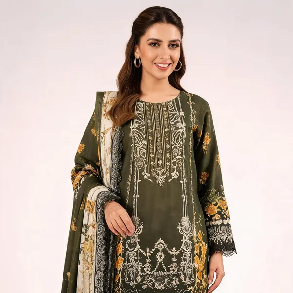 Black_And_Beige_Cotton_Embroidered_Pakistani_Suit_For_Women