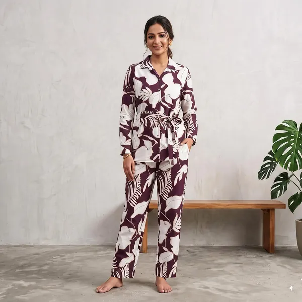 Maroon_Rayon_Cotton_Printed_Relaxed_Fit_Coord_Set_For_Women