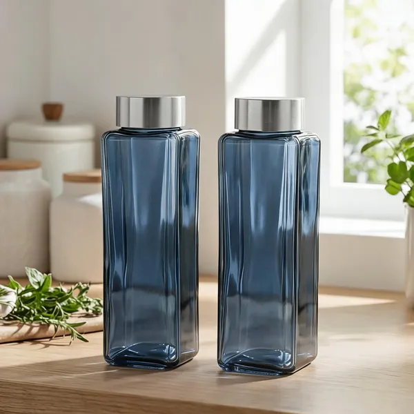 Glass_Square_Navy_Blue_Water_Bottle_Set_Of_2_750_Ml