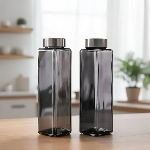 Glass_Square_Grey_Glass_Bottle_Pack_Of_2