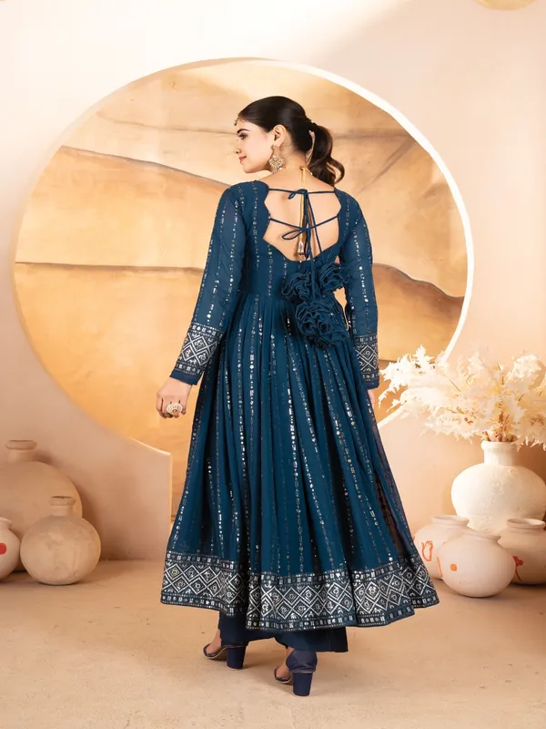 Navy_Blue_Georgette_Embellished_Flared_Anarkali_Suit_Set_For_Women