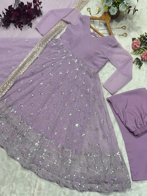 Lavender_Georgette_Embellished_Anarkali_Suit_Set_For_Women