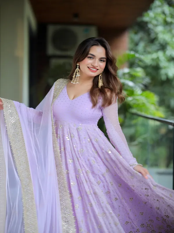 Lavender_Georgette_Embellished_Anarkali_Suit_Set_For_Women