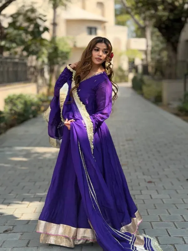 Purple_Georgette_Anarkali_Kurta_Set_For_Women