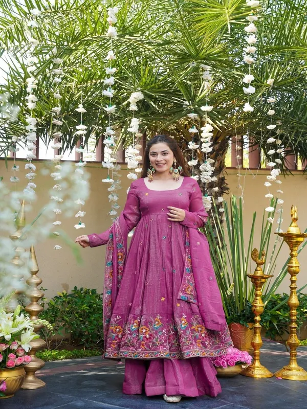 Magenta_Georgette_Embroidered_Anarkali_Suit_Set_For_Women