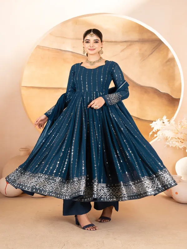 Navy_Blue_Georgette_Embellished_Flared_Anarkali_Suit_Set_For_Women
