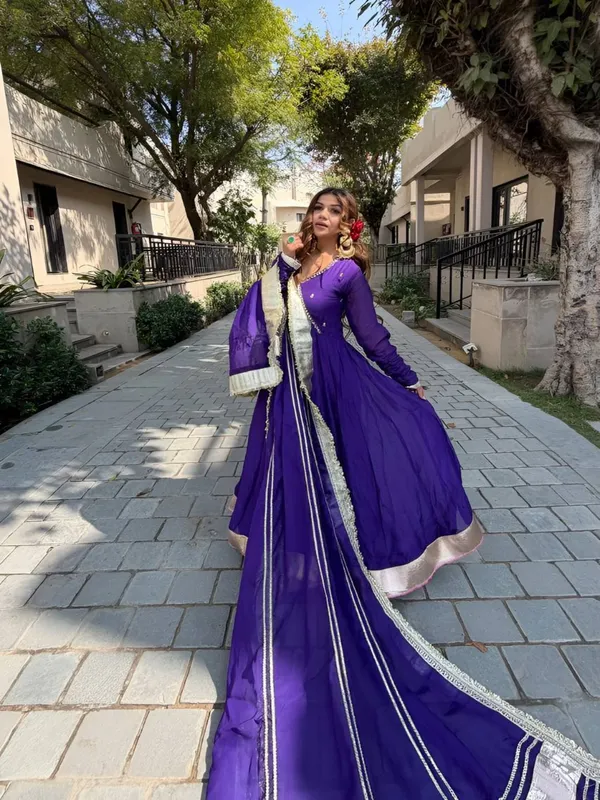 Purple_Georgette_Anarkali_Kurta_Set_For_Women