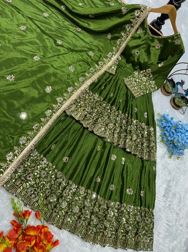 Green_Georgette_Embroidered_Flared_Sharara_Set_For_Women