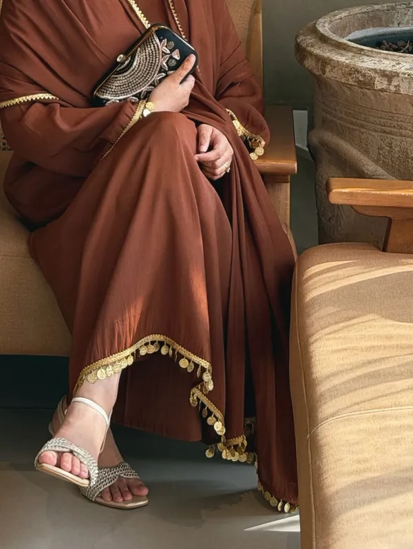 Brown_Georgette_Embellished_Kaftan_Dress_For_Women