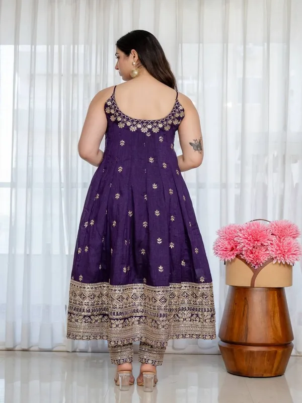 Purple_Georgette_Embroidered_Anarkali_Kurta_With_Dupatta_Bottoms_For_Women