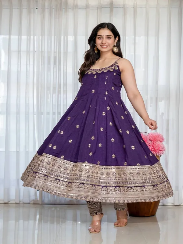 Purple_Georgette_Embroidered_Anarkali_Kurta_With_Dupatta_Bottoms_For_Women