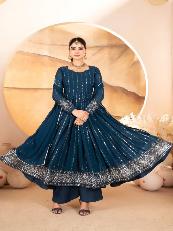Navy_Blue_Georgette_Embellished_Flared_Anarkali_Suit_Set_For_Women