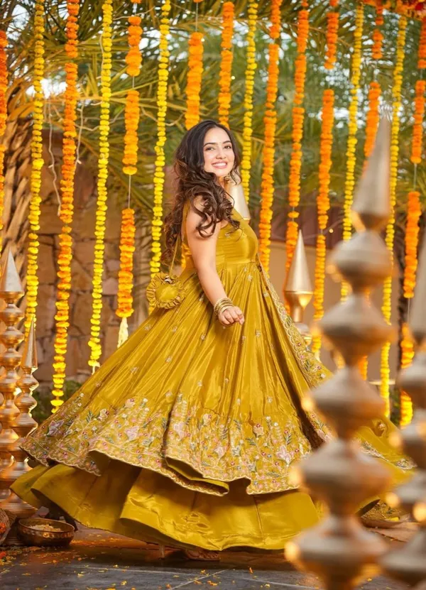 Mustard_Georgette_Anarkali_Suit_Set_For_Women