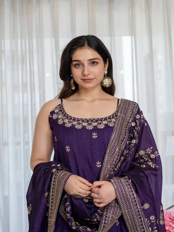 Purple_Georgette_Embroidered_Anarkali_Kurta_With_Dupatta_Bottoms_For_Women