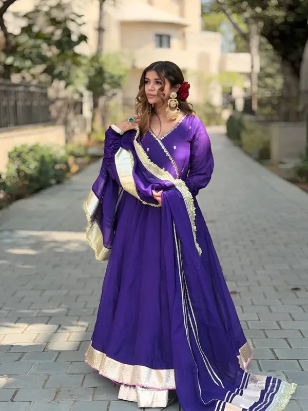 Purple_Georgette_Anarkali_Kurta_Set_For_Women