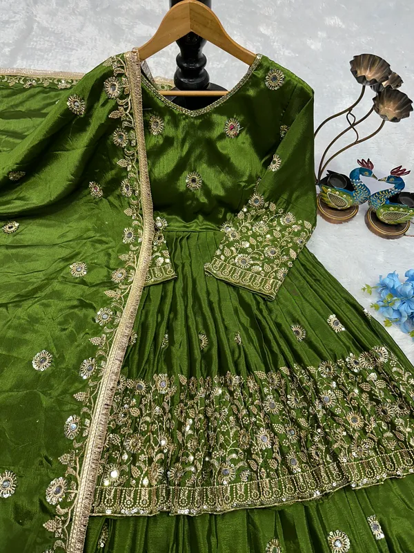 Green_Georgette_Embroidered_Flared_Sharara_Set_For_Women