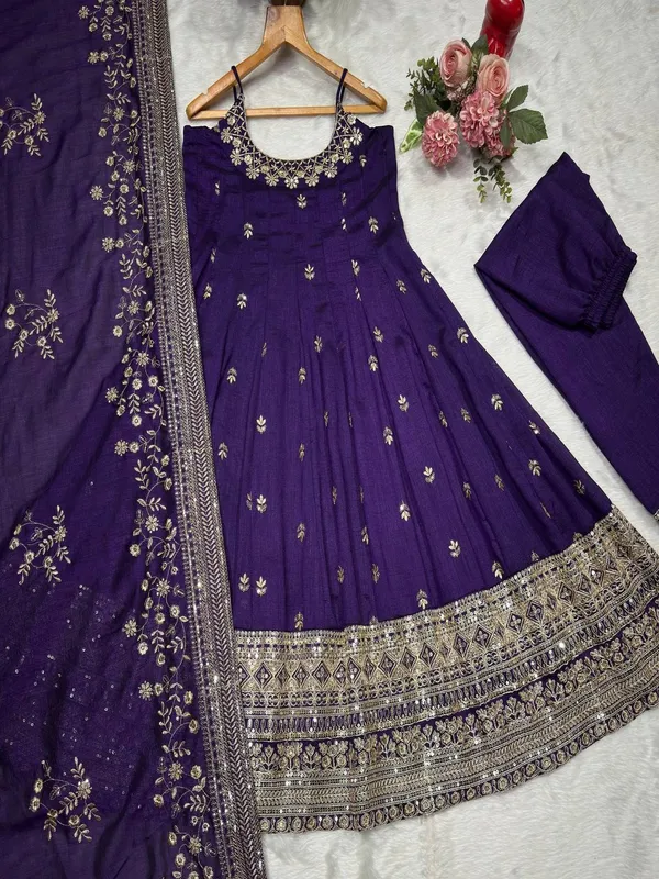 Purple_Georgette_Embroidered_Anarkali_Kurta_With_Dupatta_Bottoms_For_Women