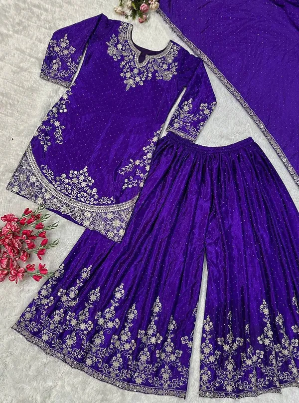 Purple_Georgette_Embroidered_Anarkali_Kurta_With_Bottom_Dupatta_For_Women