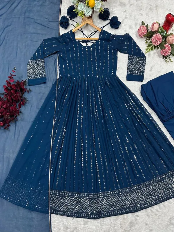 Navy_Blue_Georgette_Embellished_Flared_Anarkali_Suit_Set_For_Women