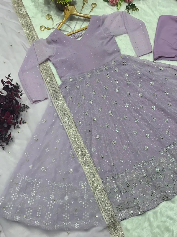 Lavender_Georgette_Embellished_Anarkali_Suit_Set_For_Women