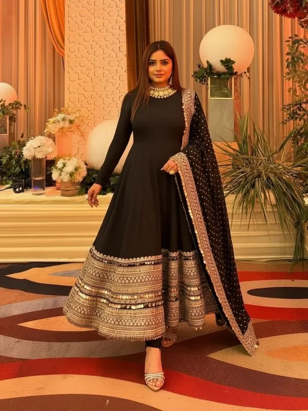 Black_Georgette_Embroidered_Flared_Anarkali_Suit_With_Dupatta_For_Women