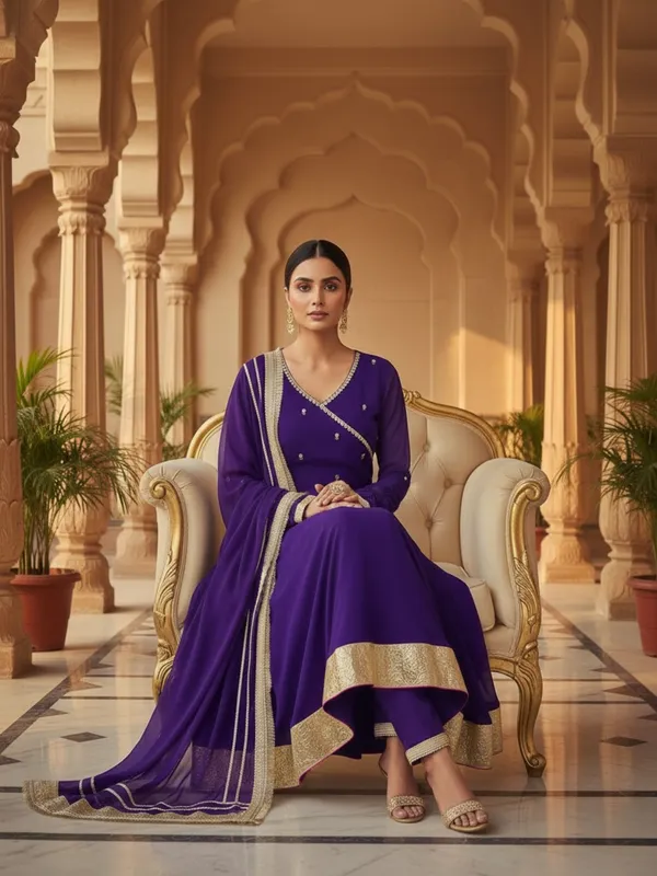 Purple_Georgette_Anarkali_Kurta_Set_For_Women
